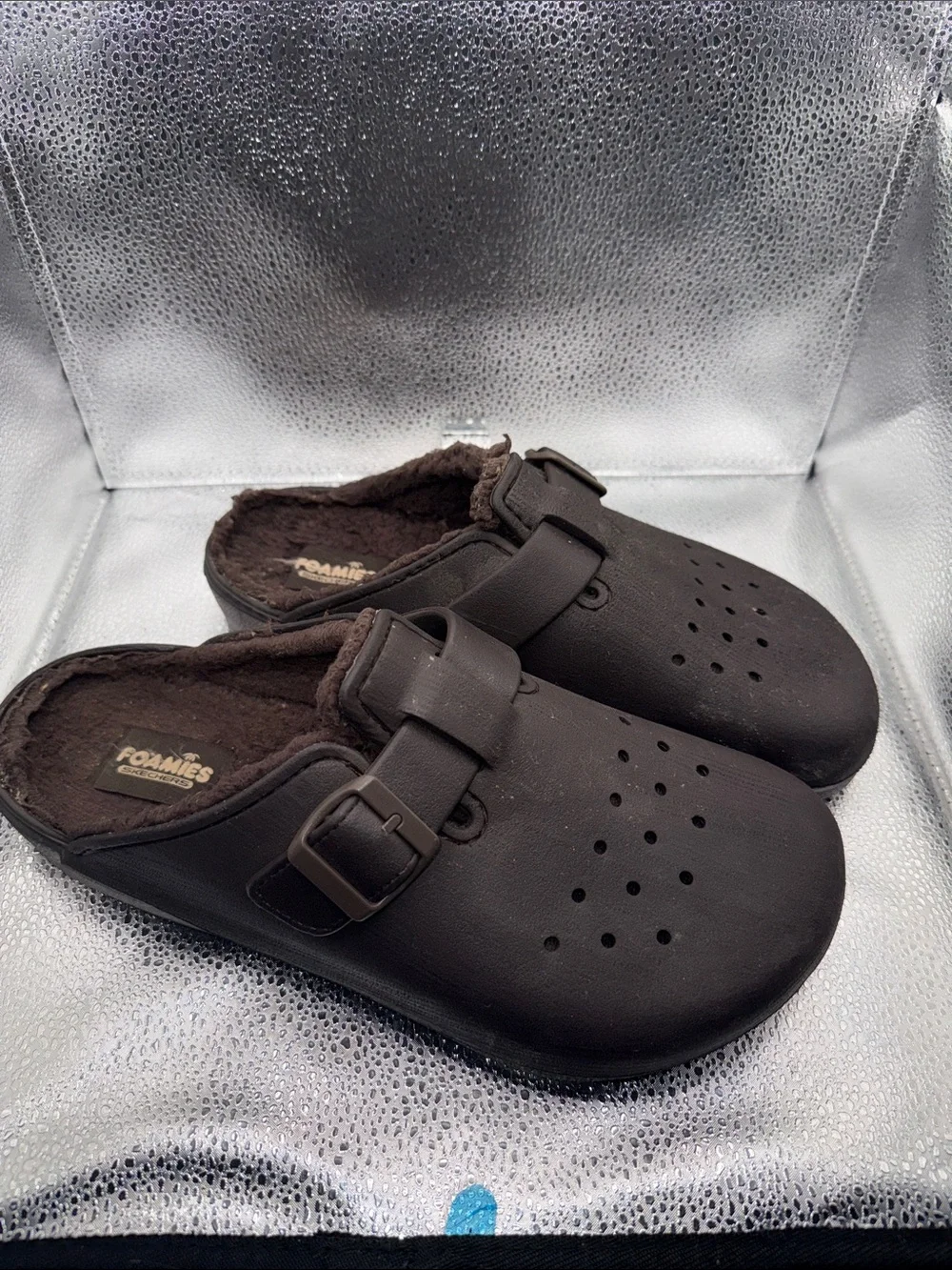 Men’s Brown Slip-On Clog with Buckle